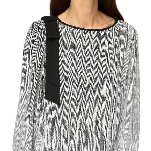 90’s Vintage Pleated Drop Waist Formal Herringbone Dress - Picture 4 of 8